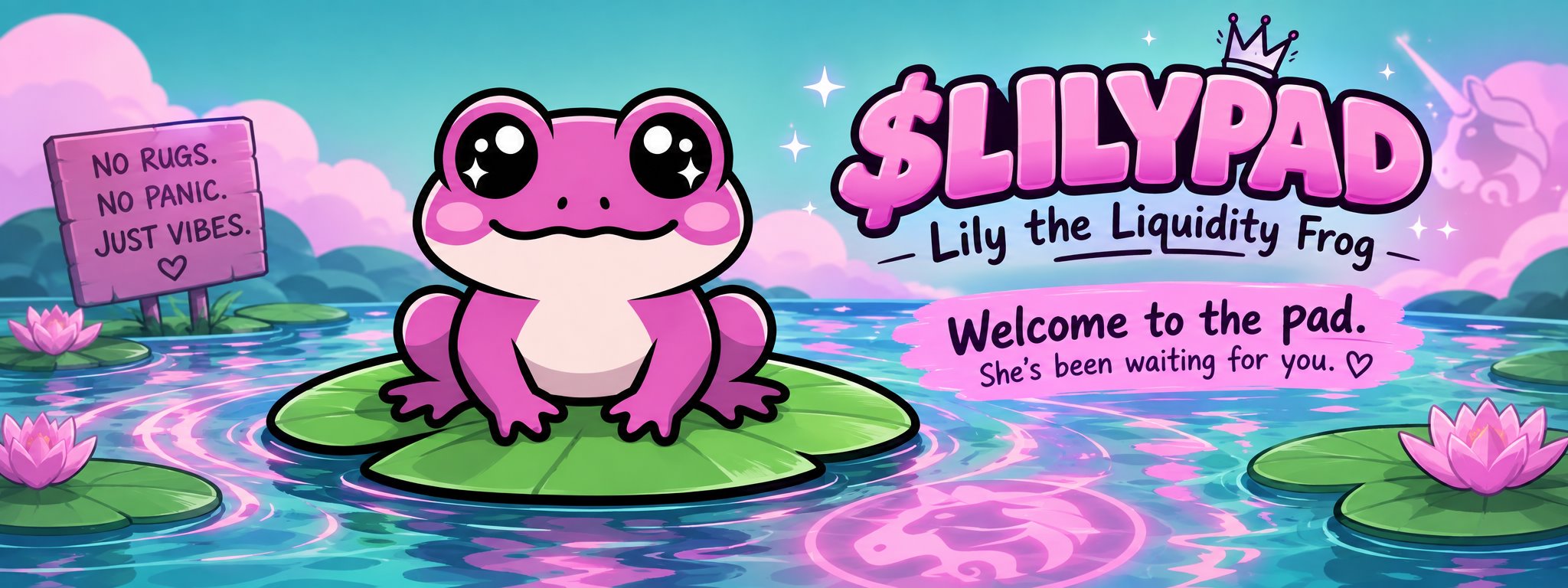 $LILYPAD — Lily the Liquidity Frog. Welcome to the pad. She's been waiting for you.